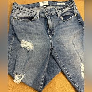 FRAME capri unhemmed boyfriend Le Garçon Sz 25